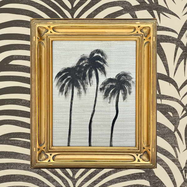 Framed Grasscloth Palms