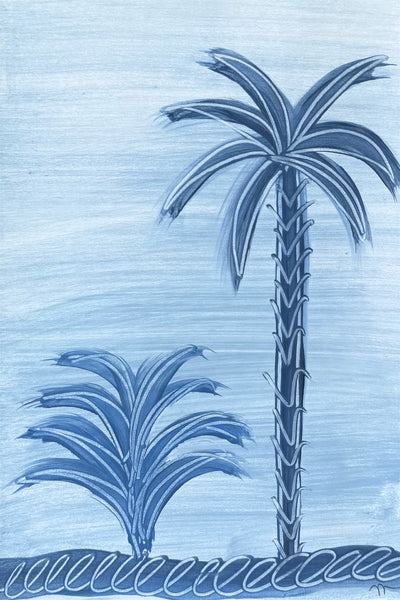 Blue Cove Palm Painting II