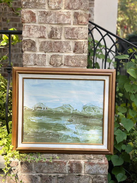 Antique Framed Original Marsh Cove