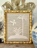 Grasscloth Palm Collage in Carved Gilded Frame I