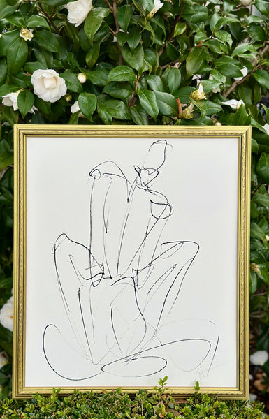 Antique Framed Figure Study II