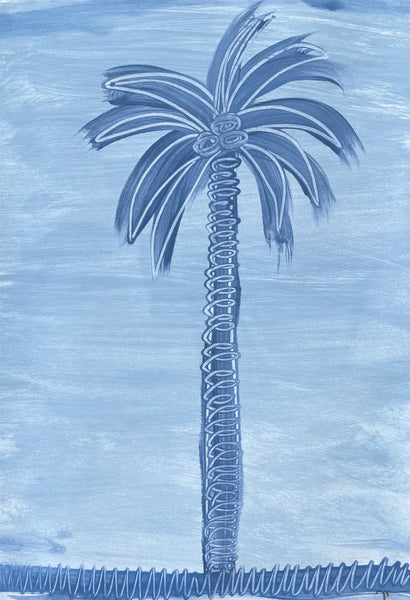 Blue Cove Palm Painting I