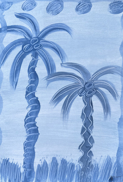 Blue Cove Palm Painting IV