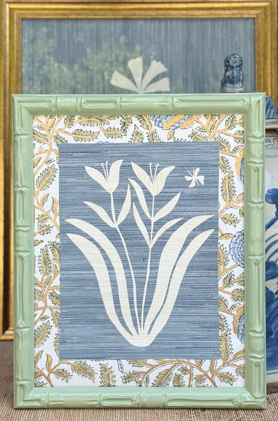 Bamboo Framed Block Print Botanical II