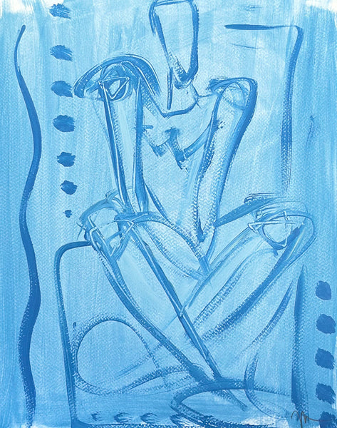 Abstract Blue Figure Study