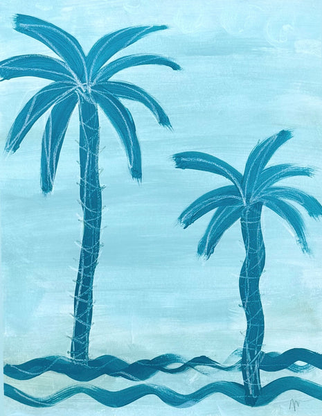 Blue Colony Palms I