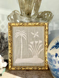 Grasscloth Palm Collage in Carved Gilded Frame II