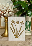 Grasscloth and Gold Leaf Botanical III