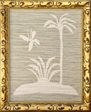 Grasscloth Palm Collage in Carved Gilded Frame I