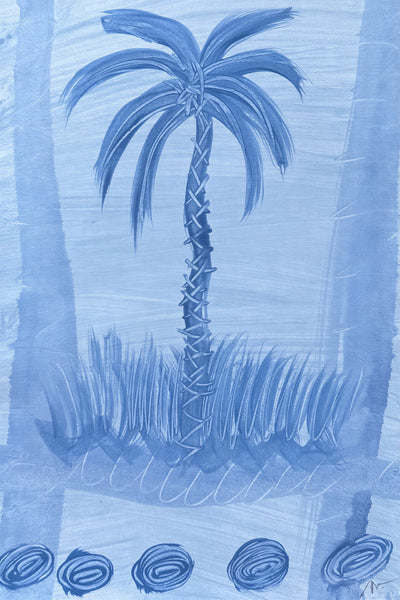 Blue Cove Palm Painting III