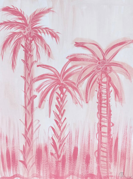 Pink Palms 9x12