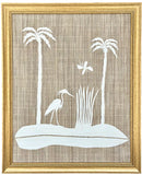 Framed Grasscloth Landscape Collage