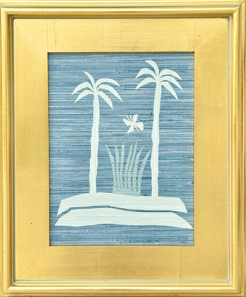 Catalina Blue Palms in Gold Plein Air Frame