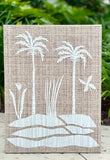 Grasscloth Palms on Stretched Canvas