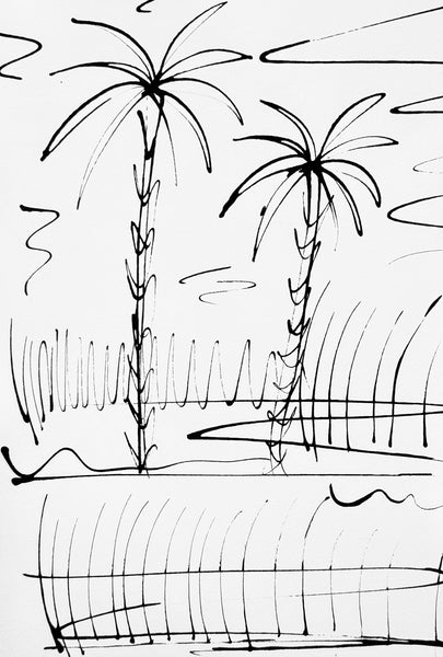 Inky India Palm Study