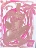 9x12 Hot Pink Rose Figure Study