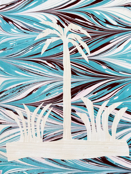 Marbleized Palm Collage