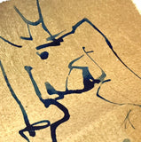 Unframed Figure 5.5 x 7 - HALEY MATHEWES FINE ART original abstract art landscape figure figures landscapes Charleston artist unframed framed lucite gold watercolor charcoal canvas contemporary modern affordable classic