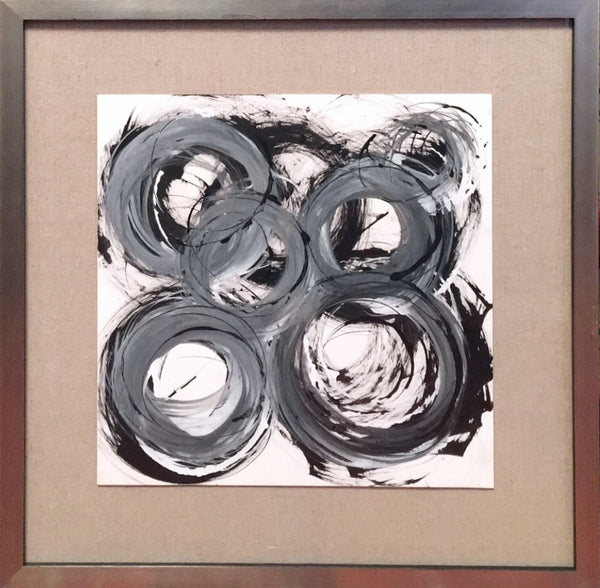 Abstract In Silver Frame - HALEY MATHEWES FINE ART original abstract art landscape figure figures landscapes Charleston artist unframed framed lucite gold watercolor charcoal canvas contemporary modern affordable classic