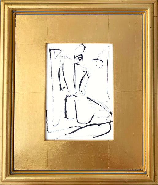 Nelle II - HALEY MATHEWES FINE ART original abstract art landscape figure figures landscapes Charleston artist unframed framed lucite gold watercolor charcoal canvas contemporary modern affordable classic