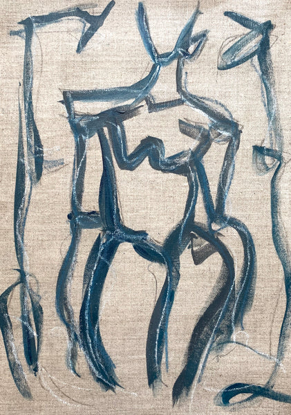 Harper Linen - HALEY MATHEWES FINE ART original abstract art landscape figure figures landscapes Charleston artist unframed framed lucite gold watercolor charcoal canvas contemporary modern affordable classic