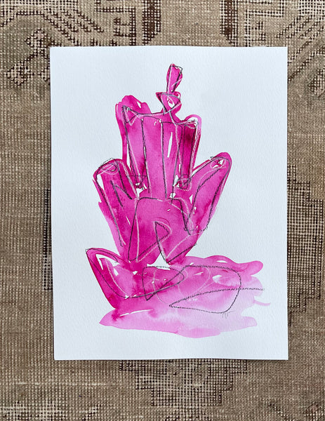 9x12 Hot Pink Seated Byrdie