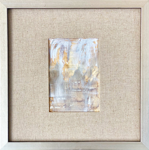 Abstract Afternoon Palms I - HALEY MATHEWES FINE ART original abstract art landscape figure figures landscapes Charleston artist unframed framed lucite gold watercolor charcoal canvas contemporary modern affordable classic