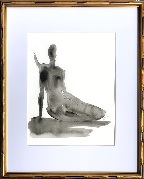 Bamboo Sable Study II - HALEY MATHEWES FINE ART original abstract art landscape figure figures landscapes Charleston artist unframed framed lucite gold watercolor charcoal canvas contemporary modern affordable classic