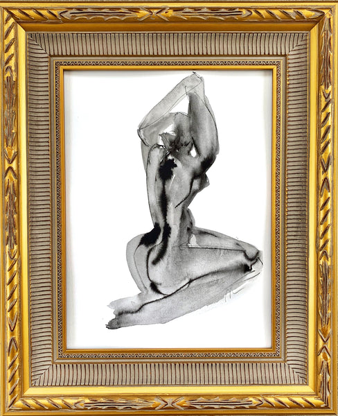 Framed Legare II - HALEY MATHEWES FINE ART original abstract art landscape figure figures landscapes Charleston artist unframed framed lucite gold watercolor charcoal canvas contemporary modern affordable classic