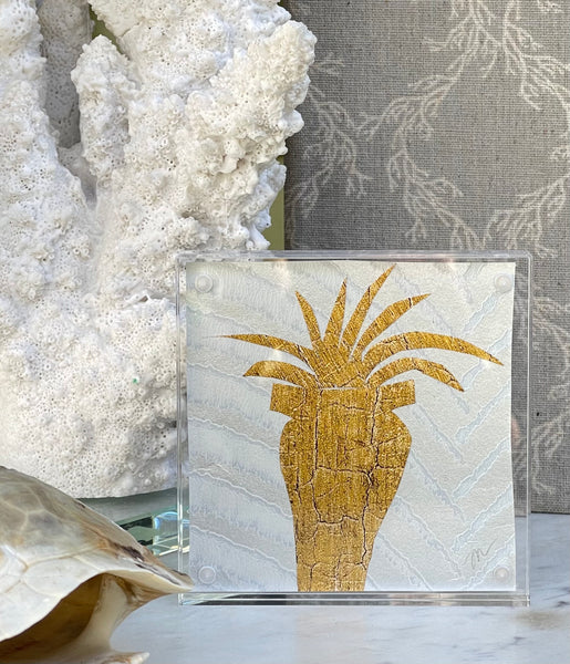 4x4 Gold Leaf Fronds Collage