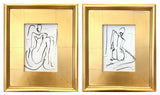 Leone II - HALEY MATHEWES FINE ART original abstract art landscape figure figures landscapes Charleston artist unframed framed lucite gold watercolor charcoal canvas contemporary modern affordable classic