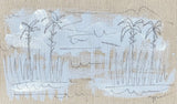 Palms Landscape on Linen 4x7