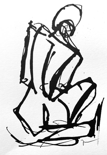 Harper VI - HALEY MATHEWES FINE ART original abstract art landscape figure figures landscapes Charleston artist unframed framed lucite gold watercolor charcoal canvas contemporary modern affordable classic