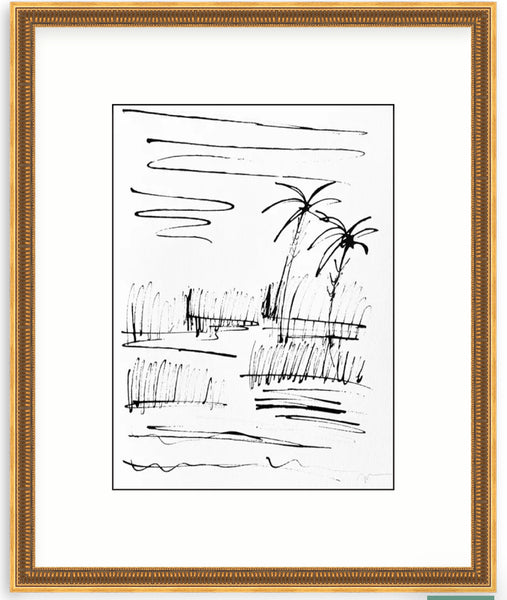 18.5x22.5 Framed Inky Sanibel I