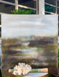 Marsh Landscape - HALEY MATHEWES FINE ART original abstract art landscape figure figures landscapes Charleston artist unframed framed lucite gold watercolor charcoal canvas contemporary modern affordable classic