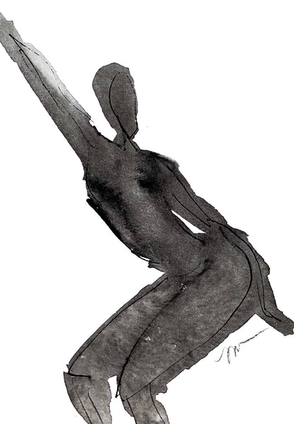 5x7 India Ink Washed Study - HALEY MATHEWES FINE ART original abstract art landscape figure figures landscapes Charleston artist unframed framed lucite gold watercolor charcoal canvas contemporary modern affordable classic