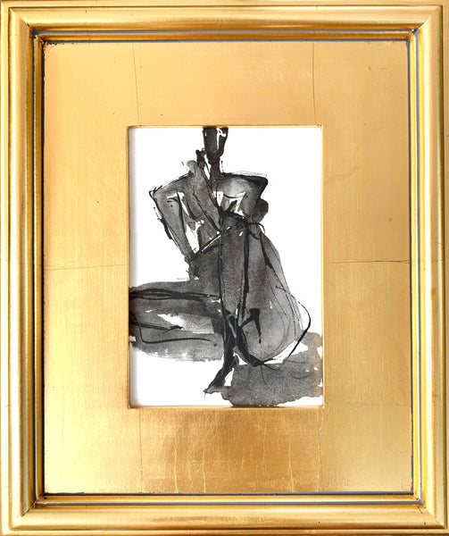 Merrin Washed Study I - HALEY MATHEWES FINE ART original abstract art landscape figure figures landscapes Charleston artist unframed framed lucite gold watercolor charcoal canvas contemporary modern affordable classic