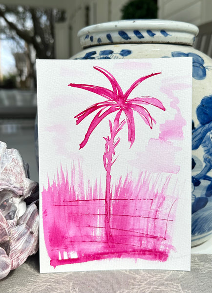 5x7 Pink Palm Day II