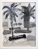 Palm Beach III - HALEY MATHEWES FINE ART original abstract art landscape figure figures landscapes Charleston artist unframed framed lucite gold watercolor charcoal canvas contemporary modern affordable classic