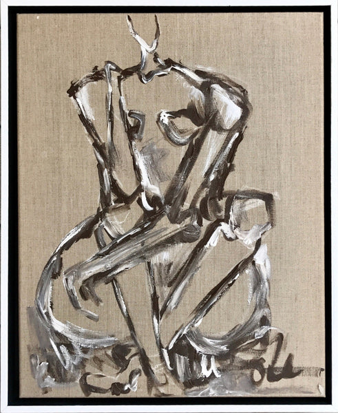 Abstract Figure - HALEY MATHEWES FINE ART original abstract art landscape figure figures landscapes Charleston artist unframed framed lucite gold watercolor charcoal canvas contemporary modern affordable classic