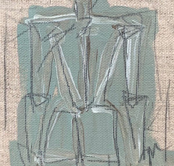 4x4 Sage Figure on Linen