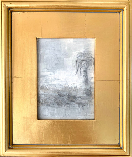 Haze Landscape - HALEY MATHEWES FINE ART original abstract art landscape figure figures landscapes Charleston artist unframed framed lucite gold watercolor charcoal canvas contemporary modern affordable classic