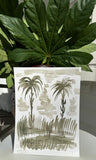 9x12 Terre de Vert Watercolor Palms