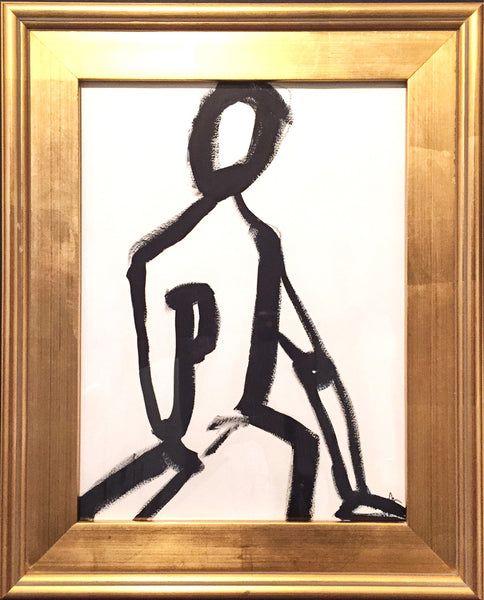 Figure Study on Linen Canvas - HALEY MATHEWES FINE ART original abstract art landscape figure figures landscapes Charleston artist unframed framed lucite gold watercolor charcoal canvas contemporary modern affordable classic