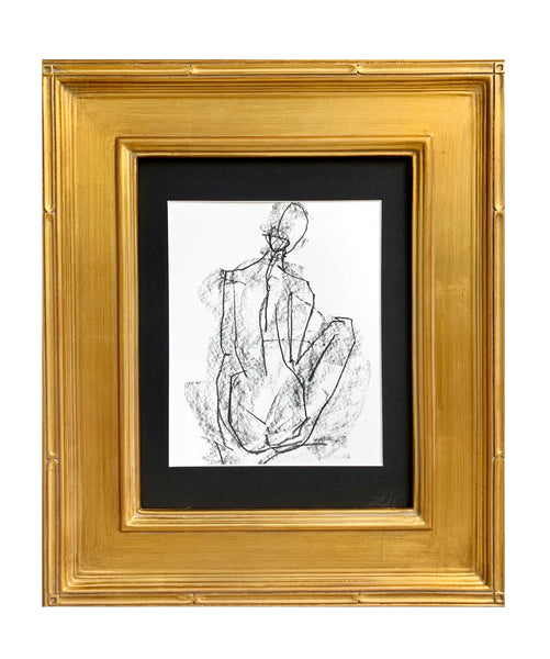 Charcoal Nevine in Gold Frame