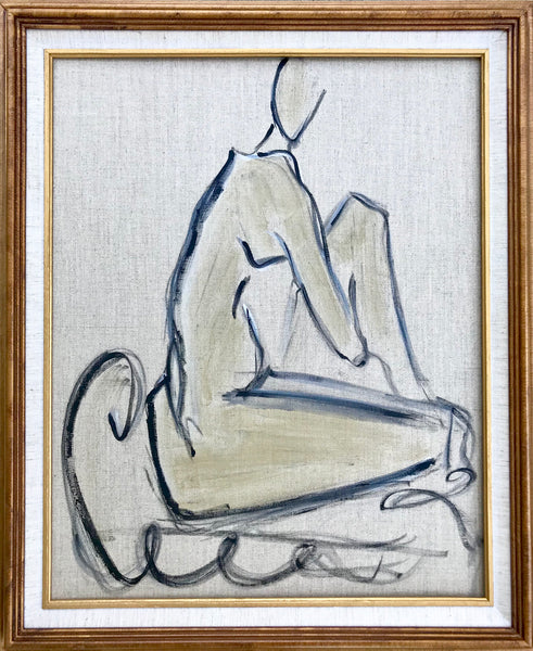 Linen Study II 20x24 - HALEY MATHEWES FINE ART original abstract art landscape figure figures landscapes Charleston artist unframed framed lucite gold watercolor charcoal canvas contemporary modern affordable classic