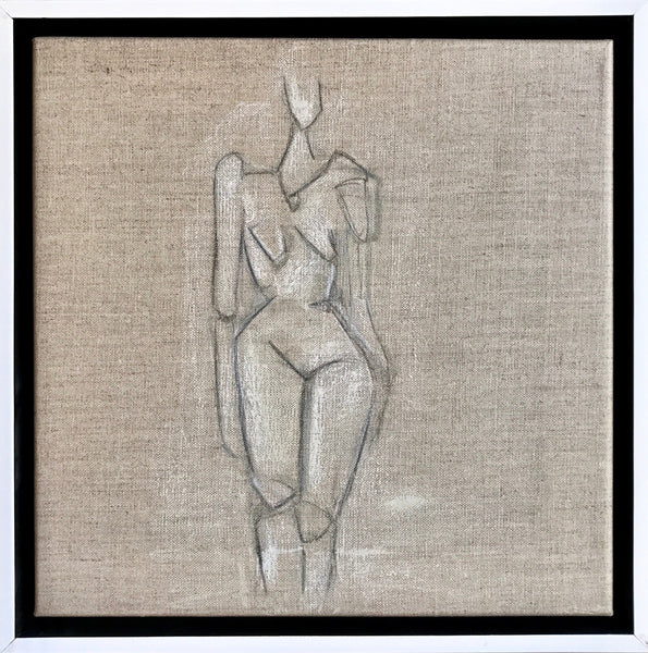 Abstract Figure - HALEY MATHEWES FINE ART original abstract art landscape figure figures landscapes Charleston artist unframed framed lucite gold watercolor charcoal canvas contemporary modern affordable classic