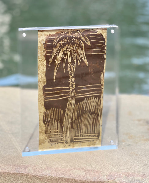 6x8 Etched Palm in Lucite